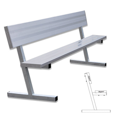 Player Bench with Seat Back - 7-1/2 ft. - Portable